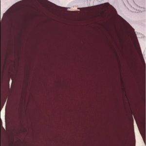 burgundy long sleeve shirt